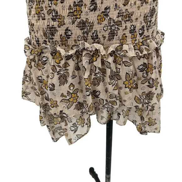 Anthropologie Current Air Dress Mini Sweater Ruffle Crewneck Beige Size Small - Picture 7 of 13